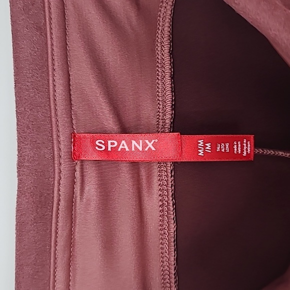 NWT Spanx faux suede leggings rich rose, pink size medium tall - Picture 6 of 10